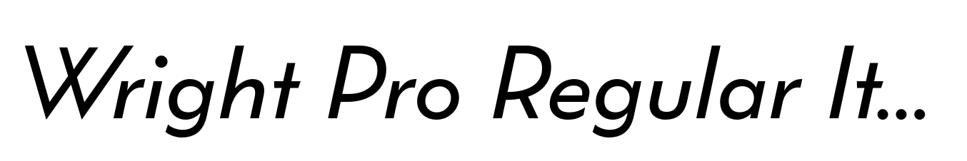Wright Pro Regular Italic